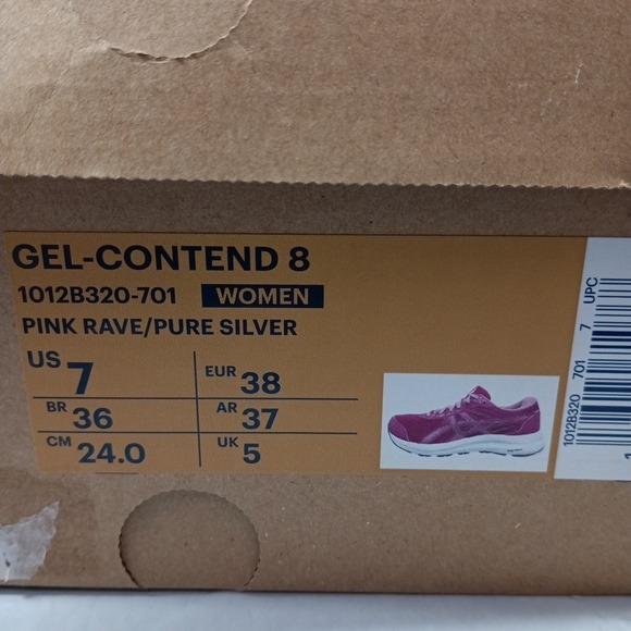 ASICS Gel-Contend 8 Pink Rave Lace Up Running Shoes Sneakers Women's Size 7 - Picture 8 of 8